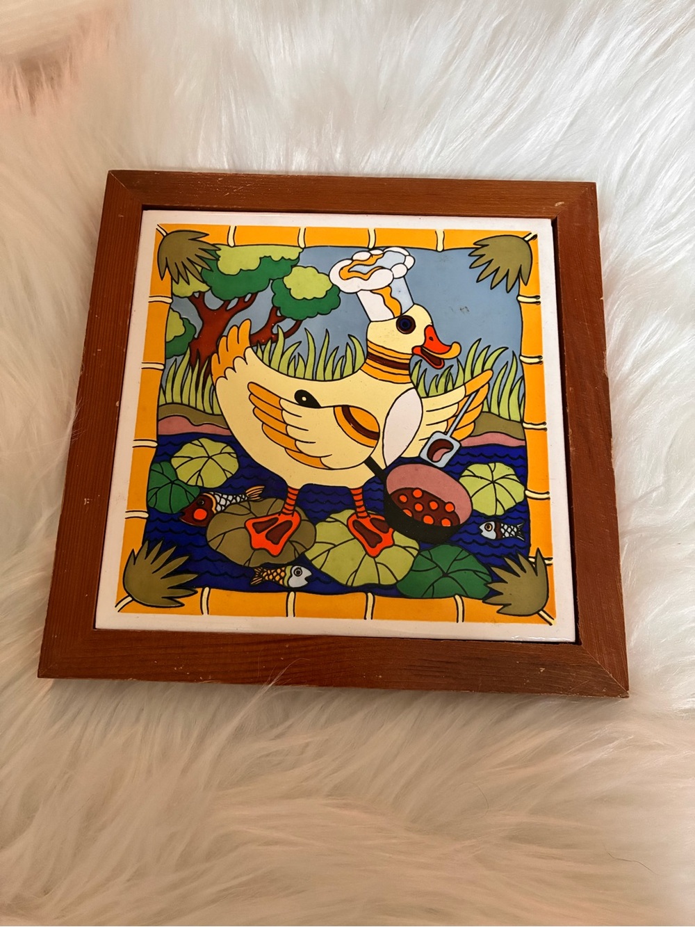Gailstyn-Sutton Colorful Duck Ceramic Trivet Wall Art - folk art